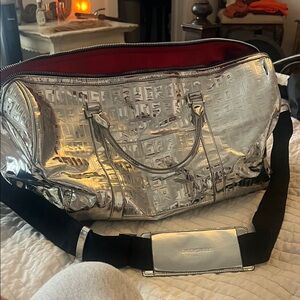 Sprayground Silver Embossed Duffel Bag